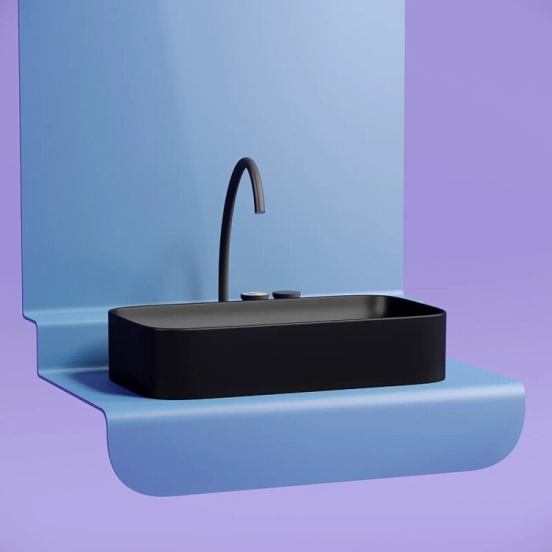 Раковина Ceramicanova Element CN6054MB, 70 см, сантехфарфор, цвет черный матовый