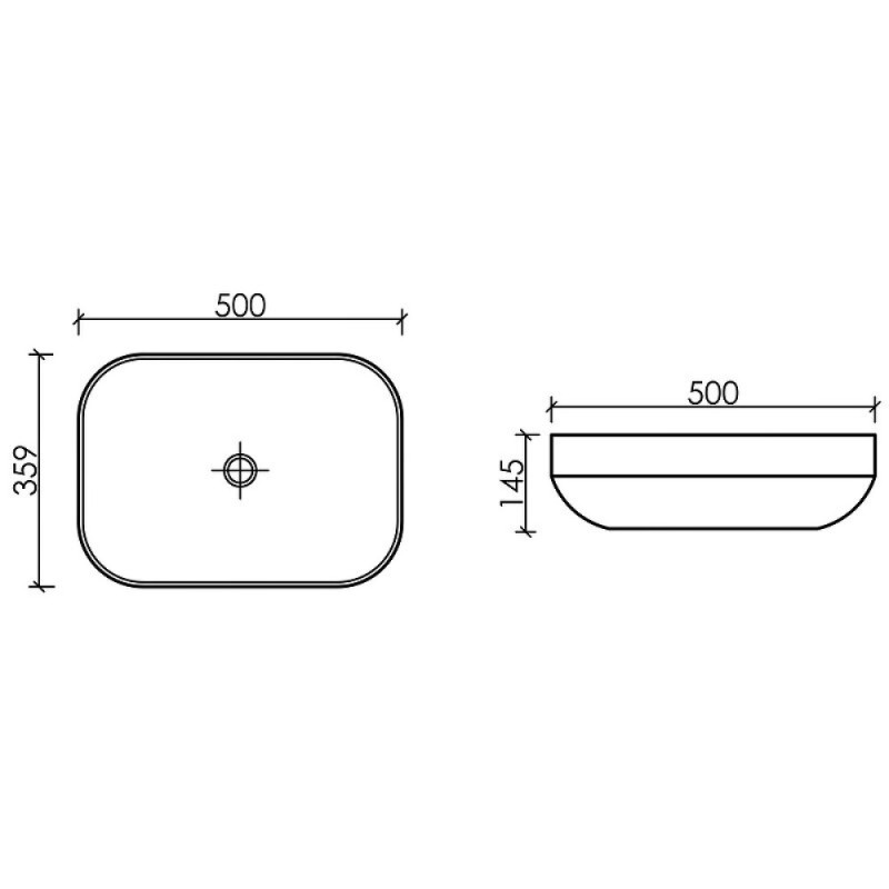 Раковина Ceramicanova Element CN6055MB, 50 см, сантехфарфор, цвет черный матовый