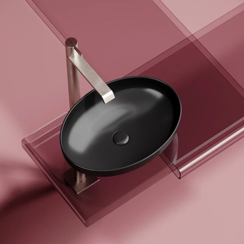Раковина Ceramicanova Element CN6056MB, 50 см, сантехфарфор, цвет черный матовый