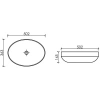 Раковина Ceramicanova Element CN6056MB, 50 см, сантехфарфор, цвет черный матовый