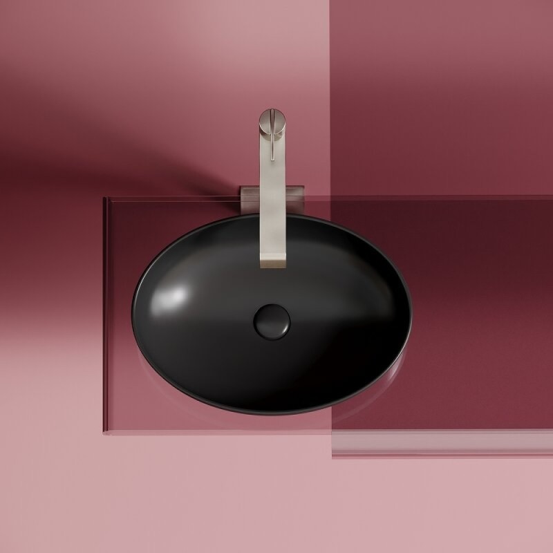 Раковина Ceramicanova Element CN6056MB, 50 см, сантехфарфор, цвет черный матовый