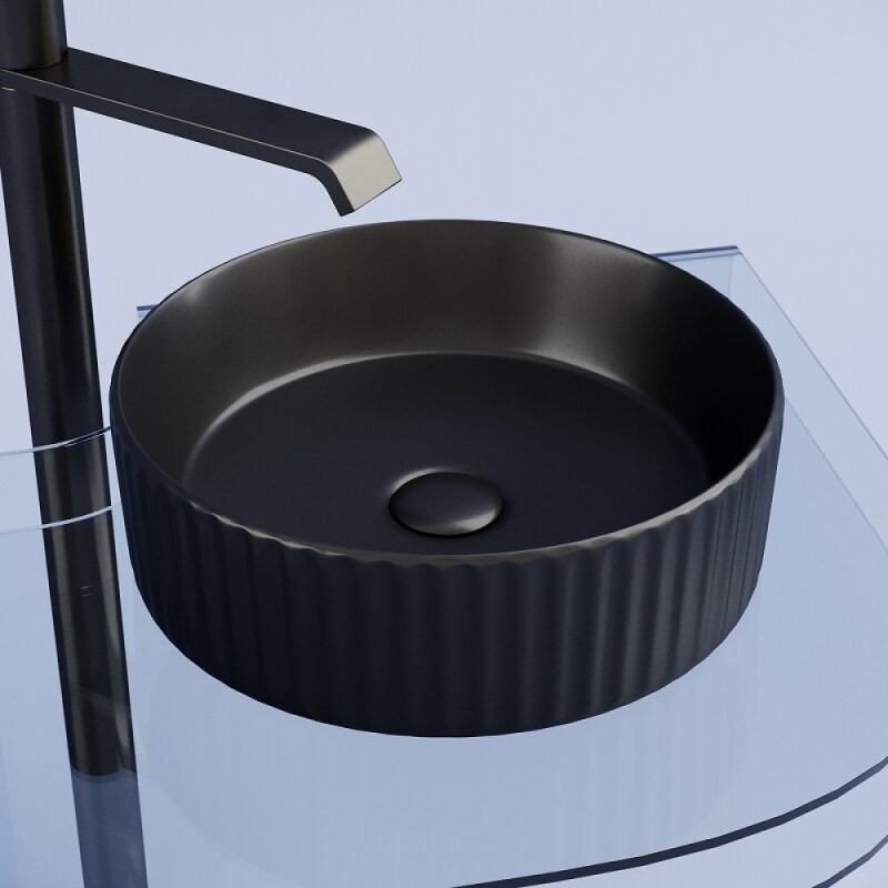 Раковина Ceramicanova Element CN6057MB, 36 см, сантехфарфор, цвет черный матовый