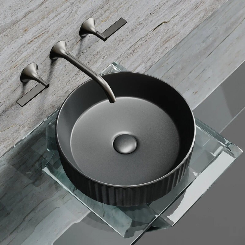 Раковина Ceramicanova Element CN6057MDH, 36 см, сантехфарфор, цвет темный антрацит матовый