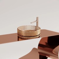 Раковина Ceramicanova Cristal CN6058, 36 см, стекло, цвет бежевый