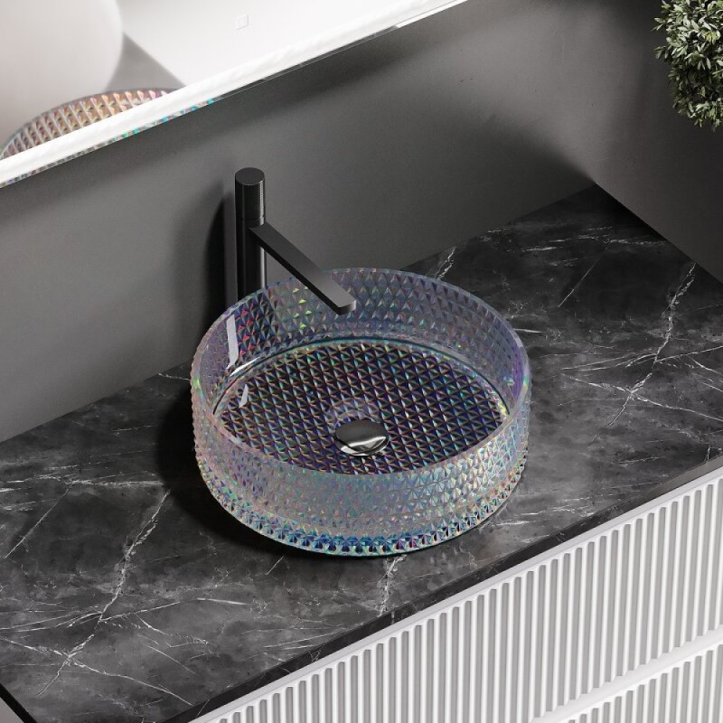 Раковина Ceramicanova Cristal CN6059, 36 см, стекло, цвет неон