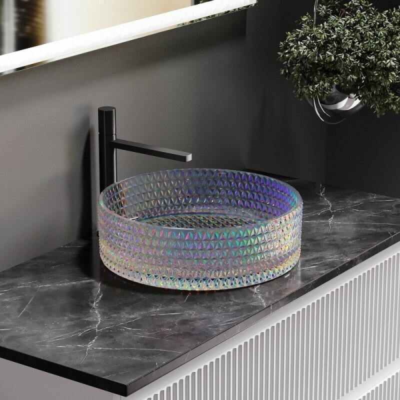 Раковина Ceramicanova Cristal CN6059, 36 см, стекло, цвет неон