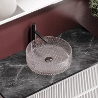 Раковина Ceramicanova Cristal CN6061, 36 см, стекло, цвет розовый