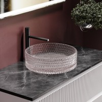 Раковина Ceramicanova Cristal CN6061, 36 см, стекло, цвет розовый