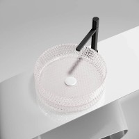 Раковина Ceramicanova Cristal CN6061, 36 см, стекло, цвет розовый