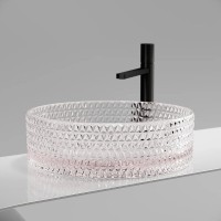 Раковина Ceramicanova Cristal CN6061, 36 см, стекло, цвет розовый
