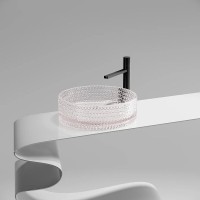 Раковина Ceramicanova Cristal CN6061, 36 см, стекло, цвет розовый