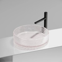 Раковина Ceramicanova Cristal CN6061, 36 см, стекло, цвет розовый