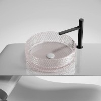 Раковина Ceramicanova Cristal CN6061, 36 см, стекло, цвет розовый