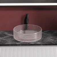 Раковина Ceramicanova Cristal CN6061, 36 см, стекло, цвет розовый