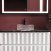 Раковина Ceramicanova Cristal CN6061, 36 см, стекло, цвет розовый