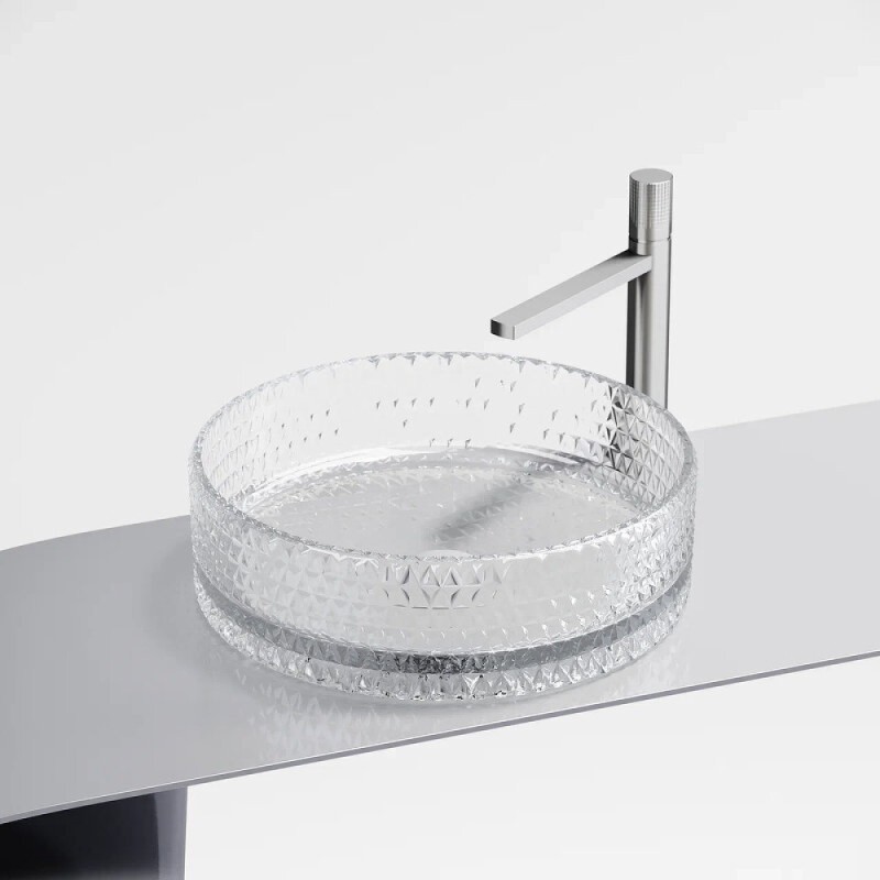 Раковина Ceramicanova Cristal CN6062, 36 см, стекло, прозрачная