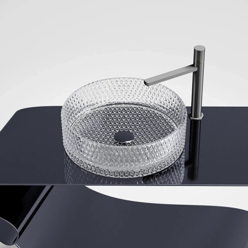 Раковина Ceramicanova Cristal CN6062, 36 см, стекло, прозрачная