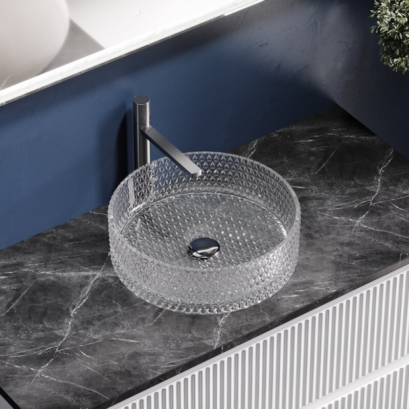 Раковина Ceramicanova Cristal CN6062, 36 см, стекло, прозрачная