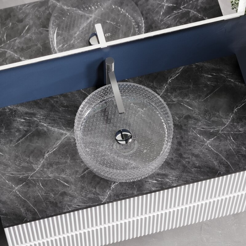 Раковина Ceramicanova Cristal CN6062, 36 см, стекло, прозрачная