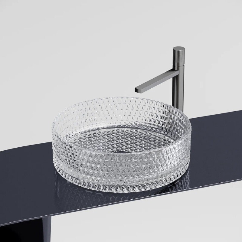 Раковина Ceramicanova Cristal CN6062, 36 см, стекло, прозрачная