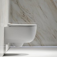 Подвесной унитаз Ceramicanova Modena Rimless, CN6063, безободковый, крышка-сиденье микролифт, белый, сантехфарфор