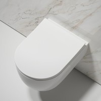 Подвесной унитаз Ceramicanova Modena Rimless, CN6063, безободковый, крышка-сиденье микролифт, белый, сантехфарфор