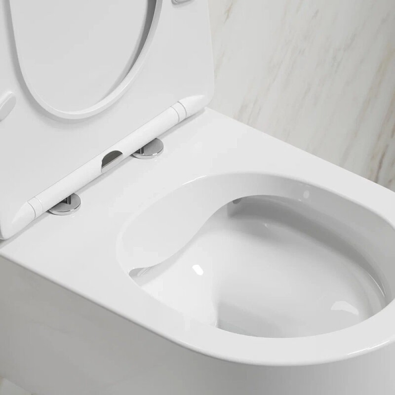 Подвесной унитаз Ceramicanova Modena Rimless, CN6063, безободковый, крышка-сиденье микролифт, белый, сантехфарфор