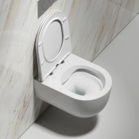 Подвесной унитаз Ceramicanova Modena Rimless, CN6063, безободковый, крышка-сиденье микролифт, белый, сантехфарфор