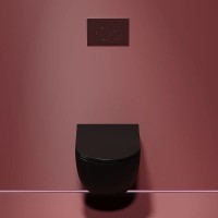 Подвесной унитаз Ceramicanova Modena Rimless, CN6063MB, безободковый, крышка-сиденье микролифт, черный матовый, сантехфарфор