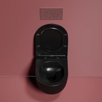 Подвесной унитаз Ceramicanova Modena Rimless, CN6063MB, безободковый, крышка-сиденье микролифт, черный матовый, сантехфарфор