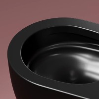 Подвесной унитаз Ceramicanova Modena Rimless, CN6063MB, безободковый, крышка-сиденье микролифт, черный матовый, сантехфарфор