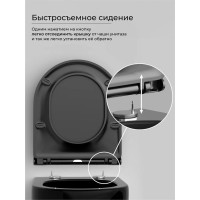 Подвесной унитаз Ceramicanova Modena Rimless, CN6063MB, безободковый, крышка-сиденье микролифт, черный матовый, сантехфарфор