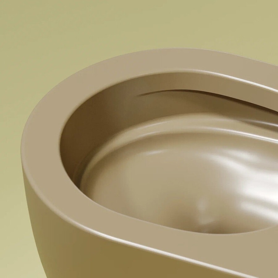 Подвесной унитаз Ceramicanova Modena Rimless, CN6063MC, безободковый, крышка-сиденье микролифт, капучино матовый, сантехфарфор