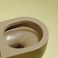 Подвесной унитаз Ceramicanova Modena Rimless, CN6063MC, безободковый, крышка-сиденье микролифт, капучино матовый, сантехфарфор