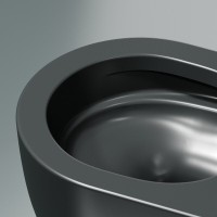 Подвесной унитаз Ceramica Nova Modena, CN6063MDH, безободковый, крышка-сиденье микролифт, темный антрацит матовый, сантехфарфор