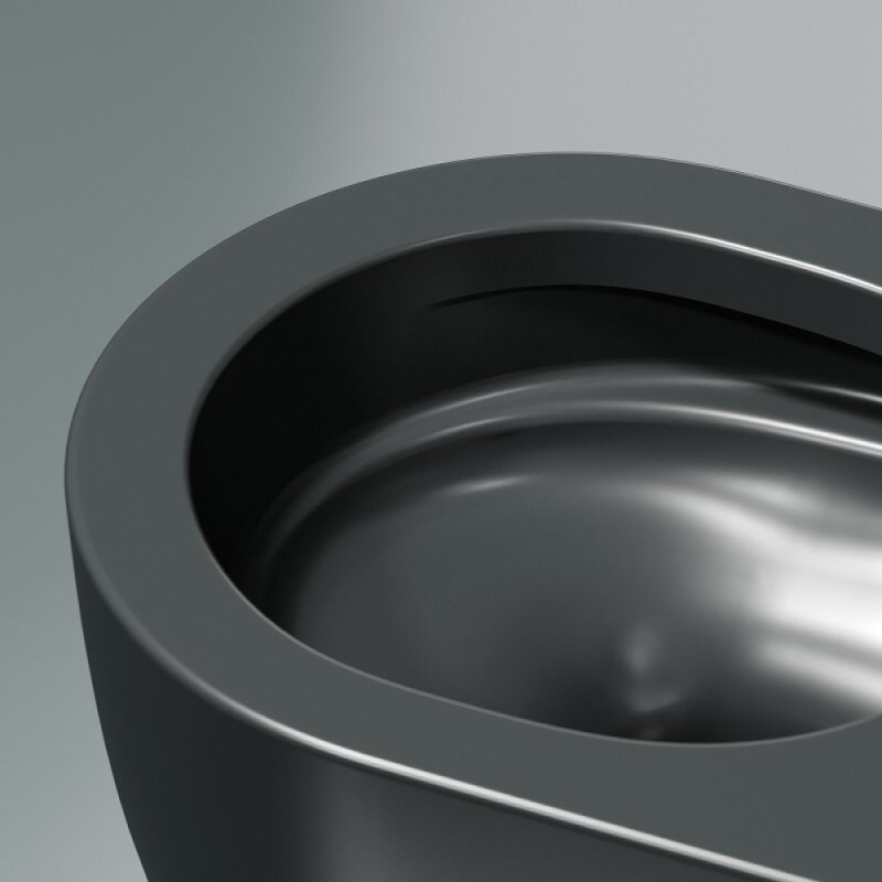 Подвесной унитаз Ceramica Nova Modena, CN6063MDH, безободковый, крышка-сиденье микролифт, темный антрацит матовый, сантехфарфор