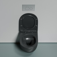 Подвесной унитаз Ceramica Nova Modena, CN6063MDH, безободковый, крышка-сиденье микролифт, темный антрацит матовый, сантехфарфор