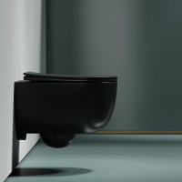 Подвесной унитаз Ceramica Nova Modena, CN6063MDH, безободковый, крышка-сиденье микролифт, темный антрацит матовый, сантехфарфор