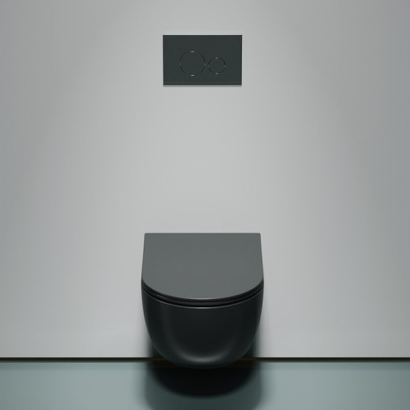Подвесной унитаз Ceramica Nova Modena, CN6063MDH, безободковый, крышка-сиденье микролифт, темный антрацит матовый, сантехфарфор