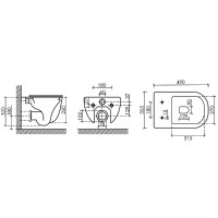 Подвесной унитаз Ceramicanova Modena Rimless, CN6063MH, безободковый, крышка-сиденье микролифт, антрацит матовый, сантехфарфор