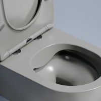 Подвесной унитаз Ceramicanova Modena Rimless, CN6063MH, безободковый, крышка-сиденье микролифт, антрацит матовый, сантехфарфор