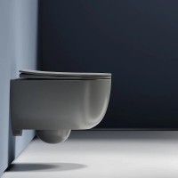 Подвесной унитаз Ceramicanova Modena Rimless, CN6063MH, безободковый, крышка-сиденье микролифт, антрацит матовый, сантехфарфор