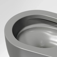 Подвесной унитаз Ceramicanova Modena Rimless, CN6063MH, безободковый, крышка-сиденье микролифт, антрацит матовый, сантехфарфор