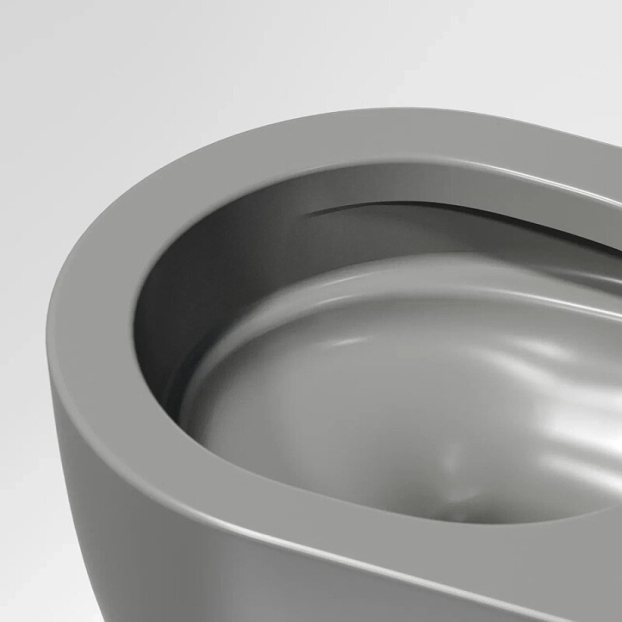 Подвесной унитаз Ceramicanova Modena Rimless, CN6063MH, безободковый, крышка-сиденье микролифт, антрацит матовый, сантехфарфор