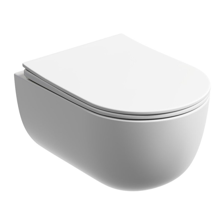 Подвесной унитаз Ceramicanova Modena Rimless, CN6063MW, безободковый, крышка-сиденье микролифт, белый матовый, сантехфарфор
