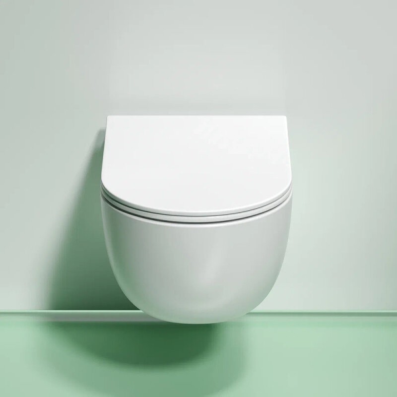 Подвесной унитаз Ceramicanova Modena Rimless, CN6063MW, безободковый, крышка-сиденье микролифт, белый матовый, сантехфарфор
