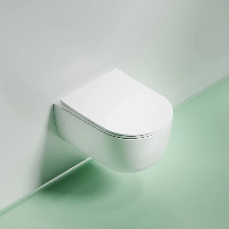 Подвесной унитаз Ceramicanova Modena Rimless, CN6063MW, безободковый, крышка-сиденье микролифт, белый матовый, сантехфарфор