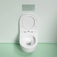 Подвесной унитаз Ceramicanova Modena Rimless, CN6063MW, безободковый, крышка-сиденье микролифт, белый матовый, сантехфарфор