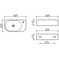 Раковина Ceramicanova Element L, CN6066L 41 см, сантехфарфор, белая