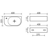 Раковина Ceramicanova Element R, CN6066R, 41 см, сантехфарфор, белая